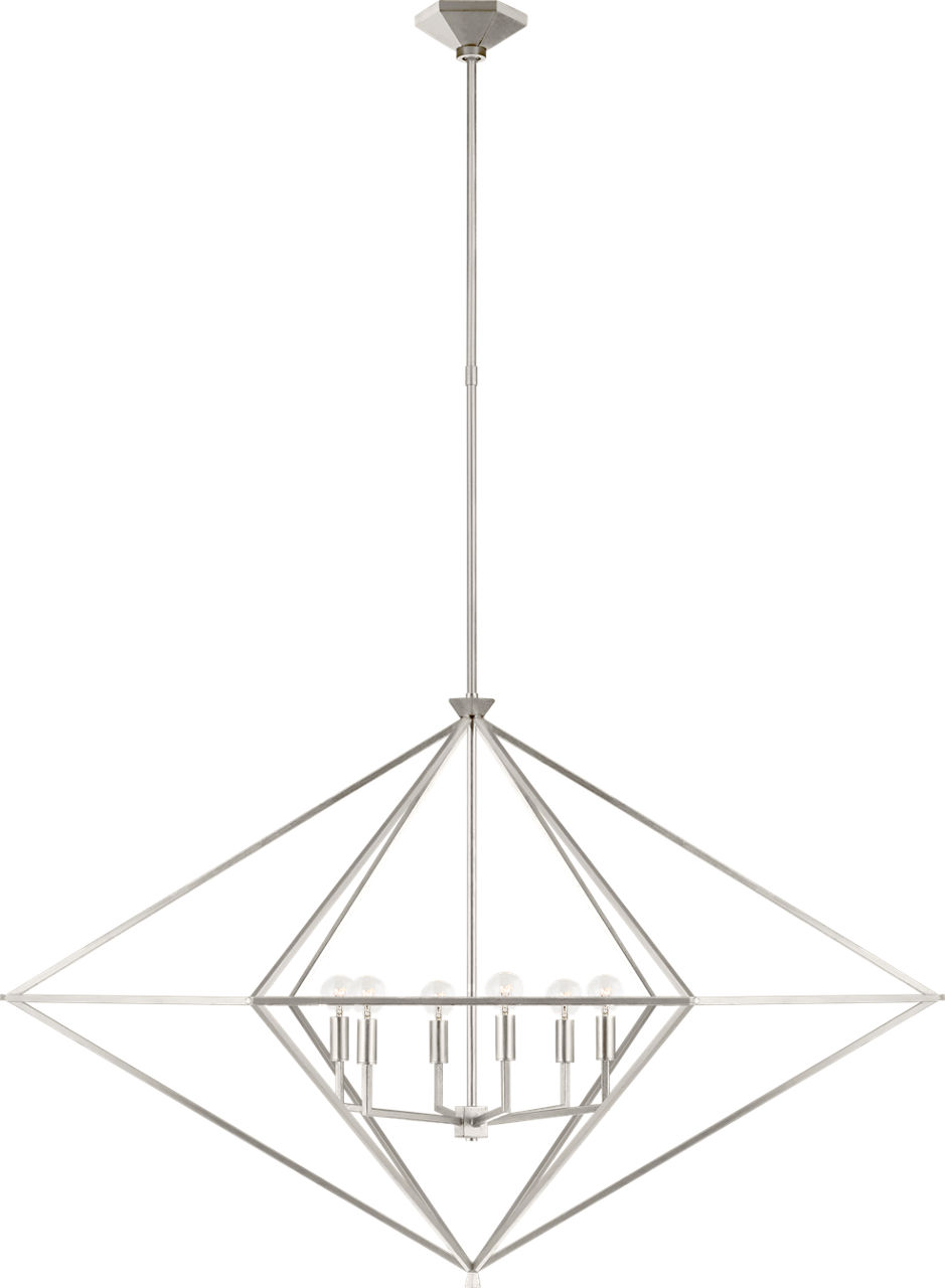Afton Grande Linear Lantern in Burnished Silver Leaf