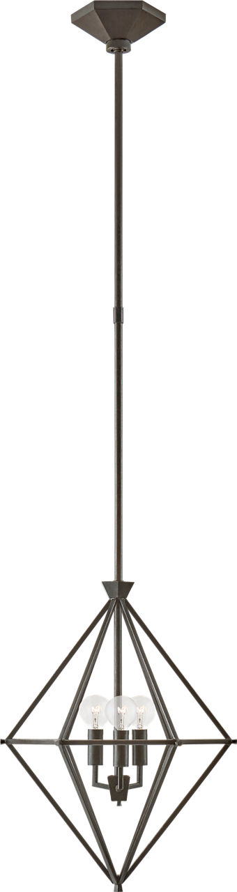 Afton Petite Elongated Lantern in Aged Iron