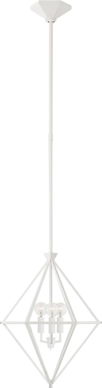 Afton Petite Elongated Lantern in Plaster White