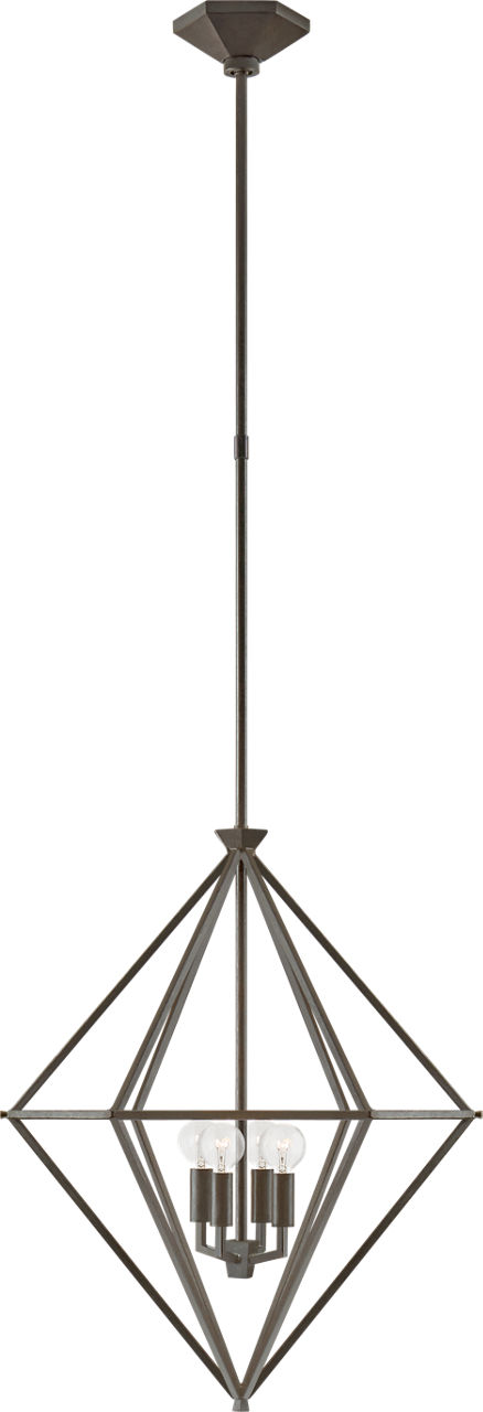 Afton Small Elongated Lantern in Aged Iron