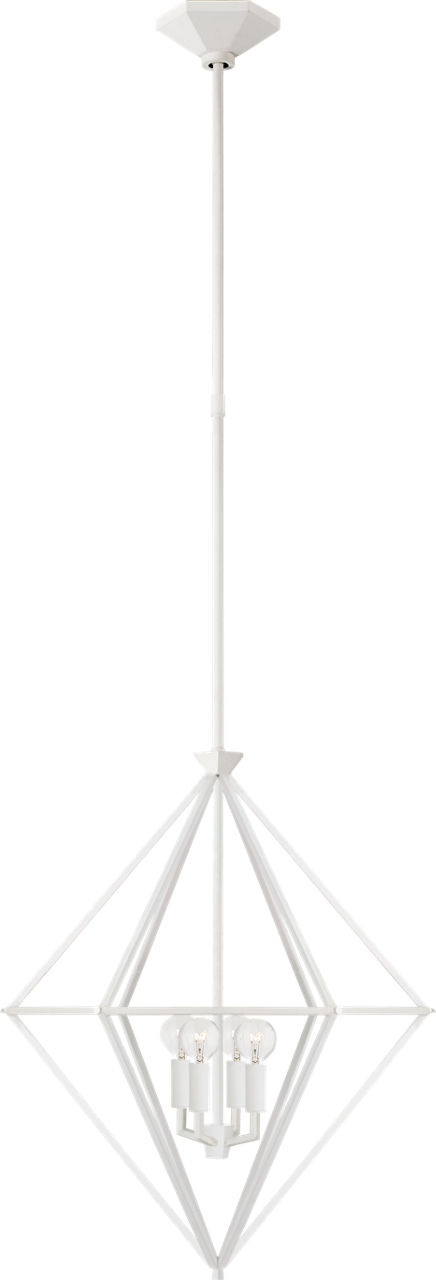 Afton Small Elongated Lantern in Plaster White