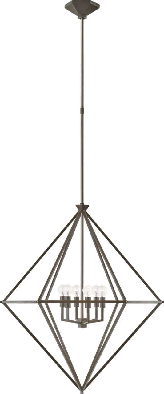 Afton Medium Elongated Lantern in Aged Iron
