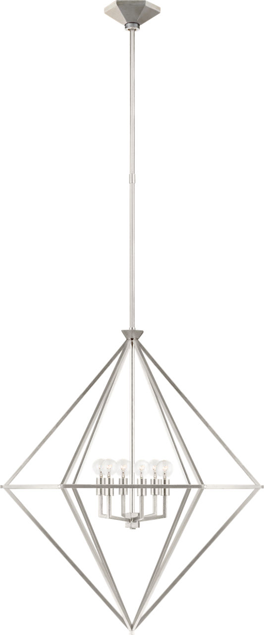 Afton Medium Elongated Lantern in Burnished Silver Leaf