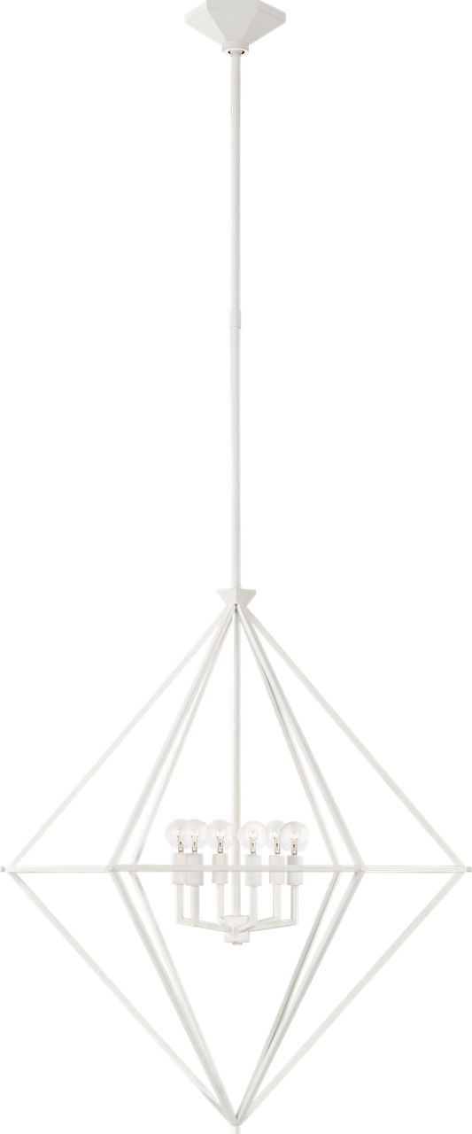 Afton Medium Elongated Lantern in Plaster White