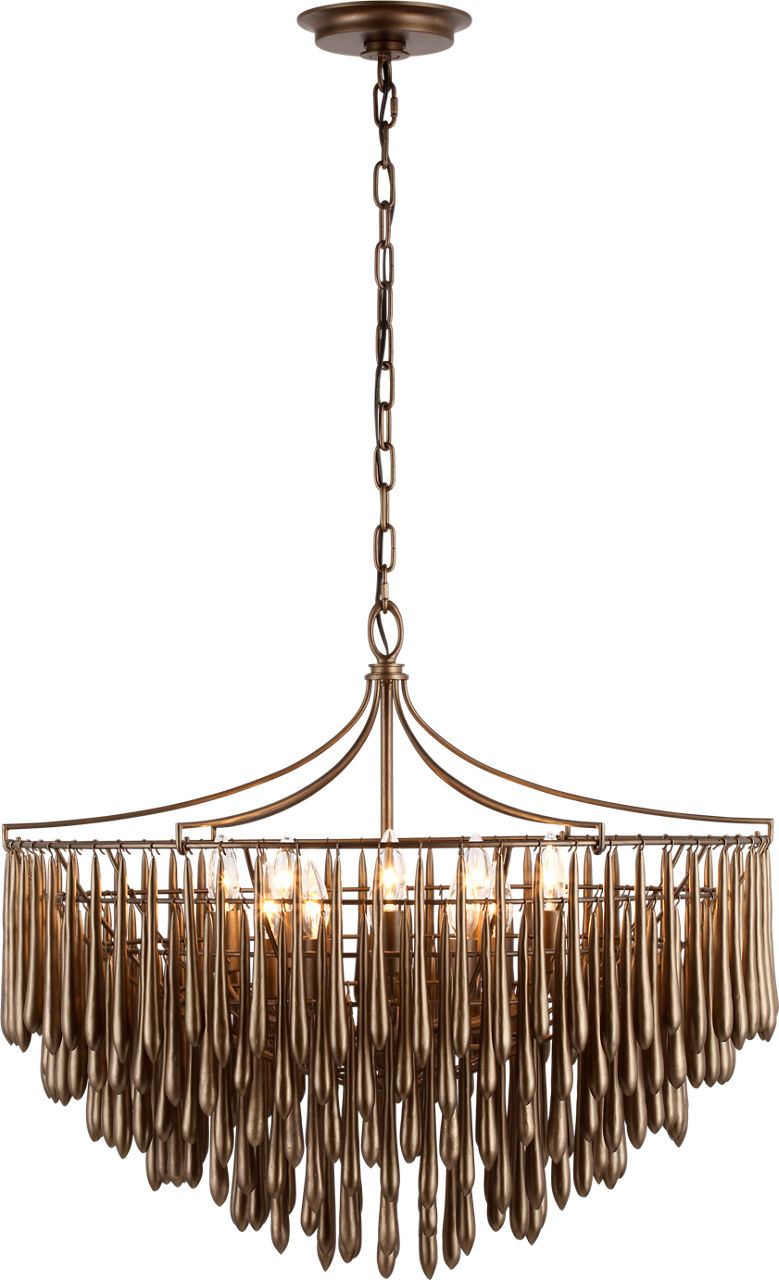 Vacarro Medium Chandelier in Antique Bronze Leaf