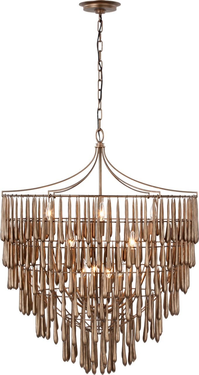 Vacarro Large Chandelier in Antique Bronze Leaf