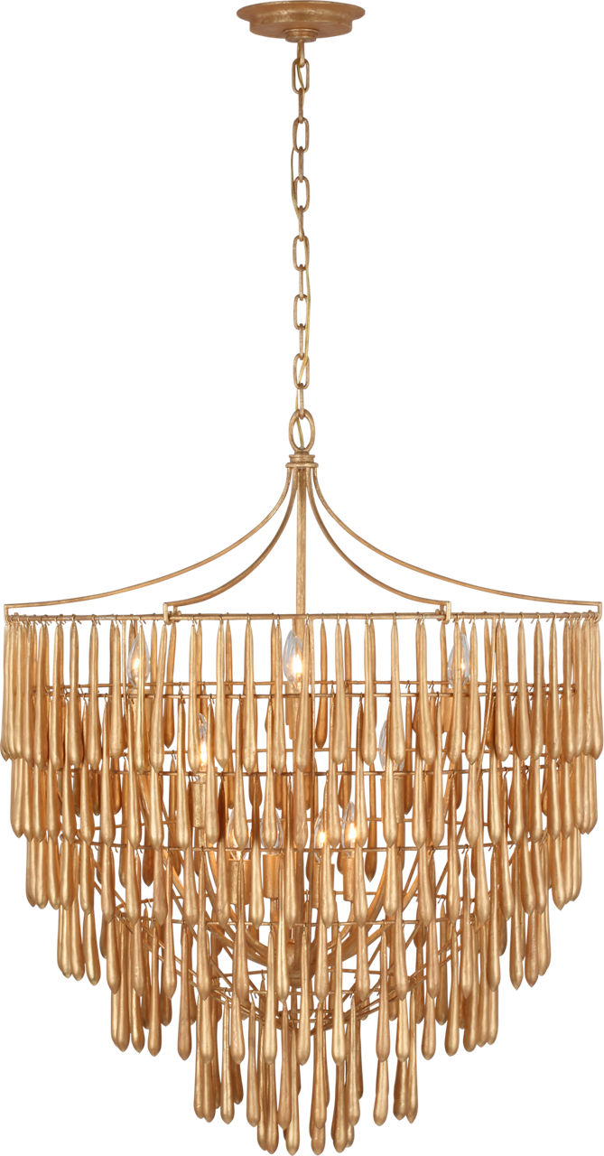 Vacarro Large Chandelier in Antique Gold Leaf