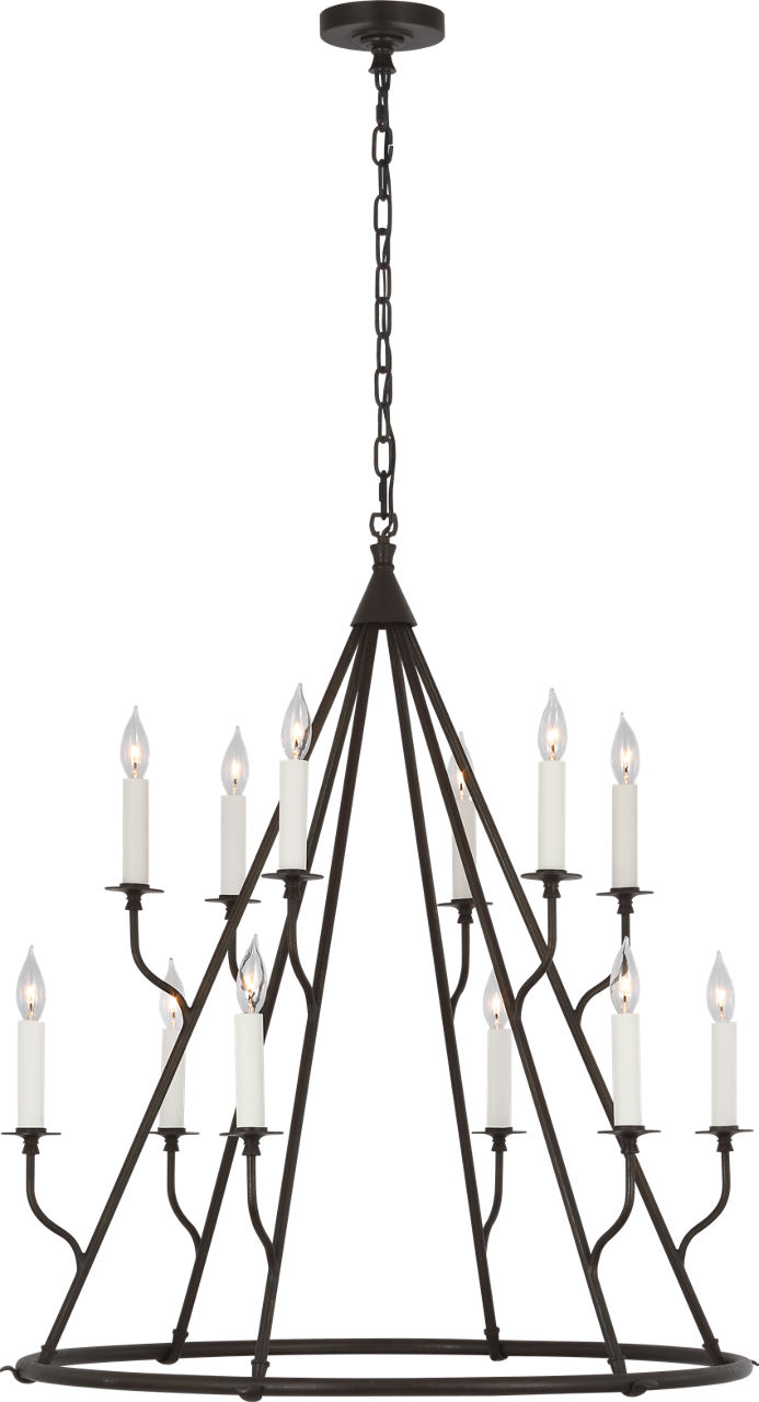 Lorio Large Chandelier in Aged Iron