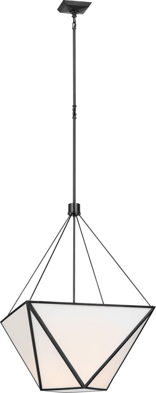 Lorino Large Lantern in Bronze with White Glass