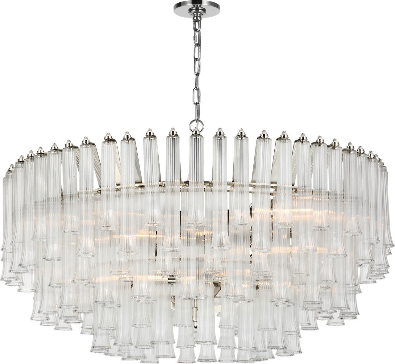 Lorelei X-Large Chandelier in Polished Nickel with Clear Glass