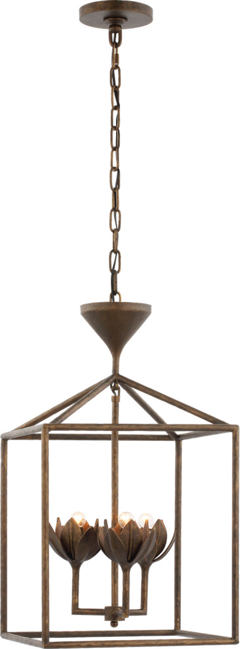 Alberto Small Open Cage Lantern in Antique Bronze Leaf