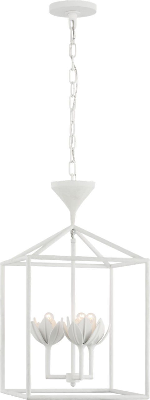 Alberto Small Open Cage Lantern in Plaster White