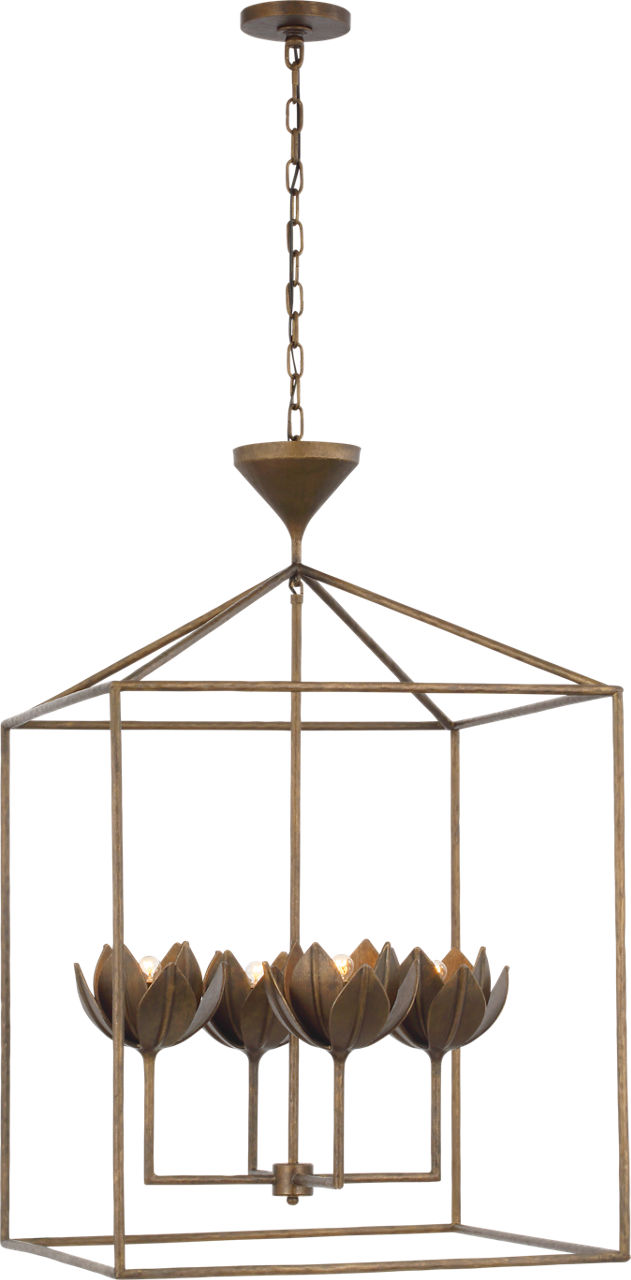Alberto Large Open Cage Lantern in Antique Bronze Leaf