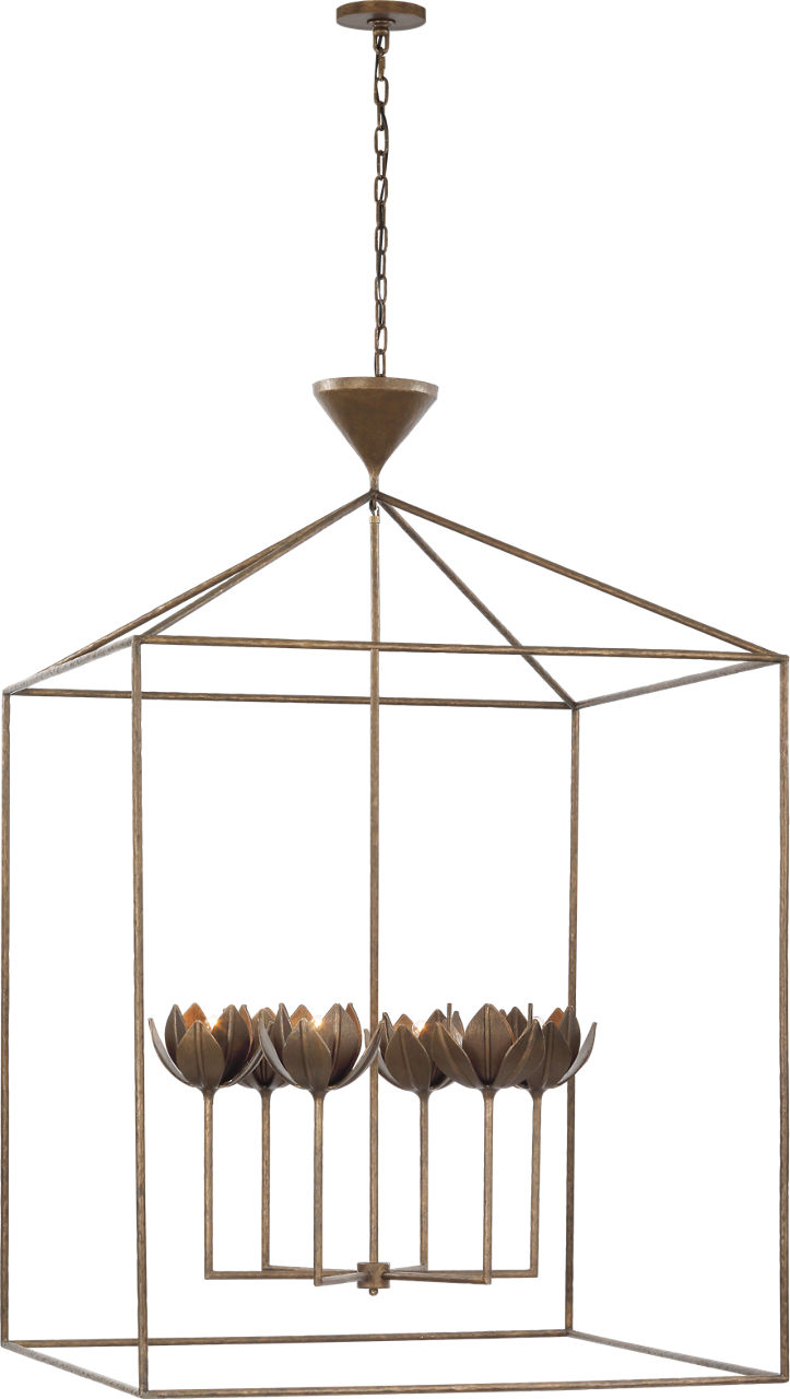 Alberto Grande Open Cage Lantern in Antique Bronze Leaf