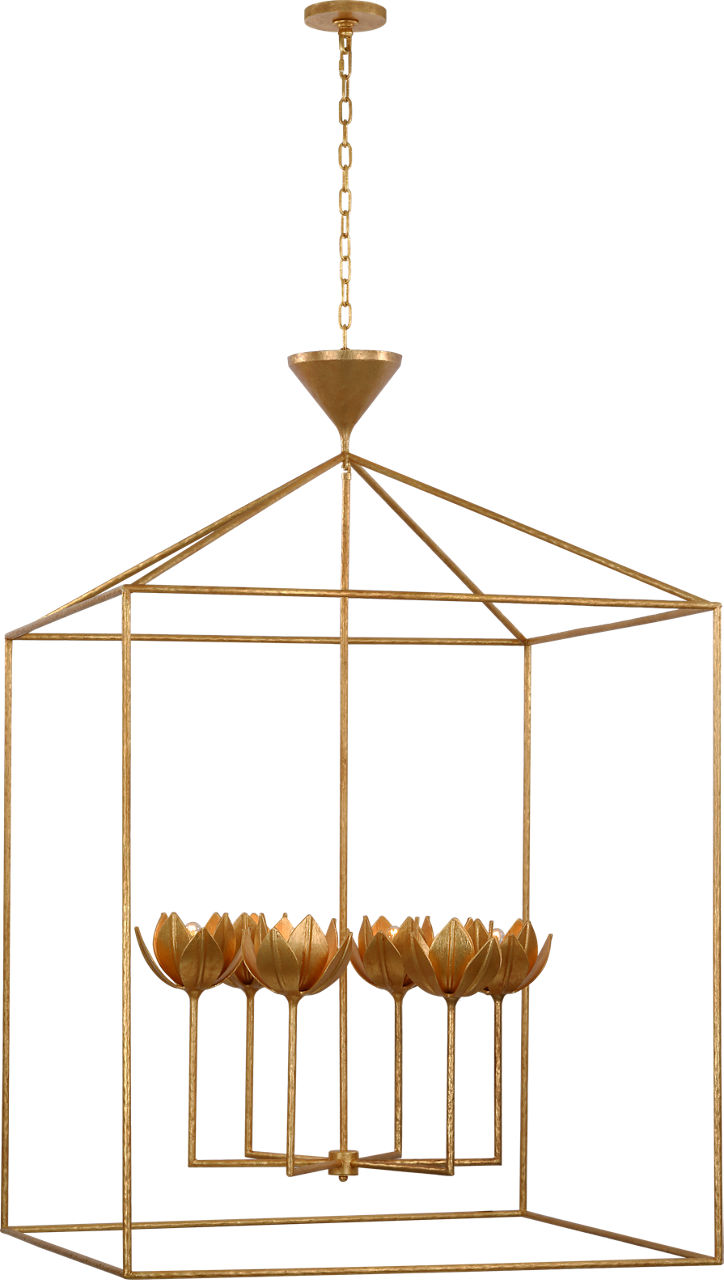 Alberto Grande Open Cage Lantern in Antique Gold Leaf