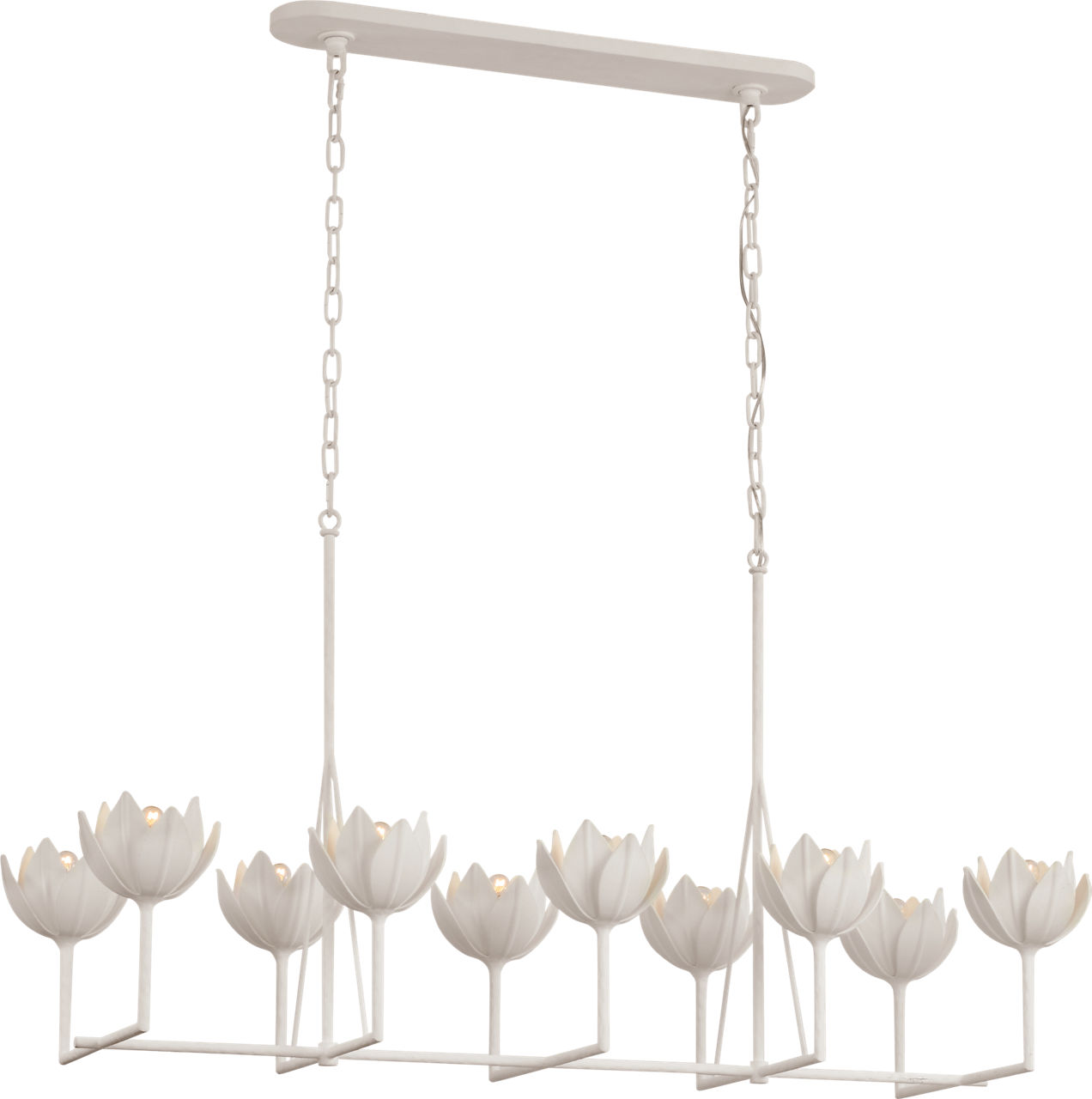 Alberto Large Linear Chandelier in Plaster White