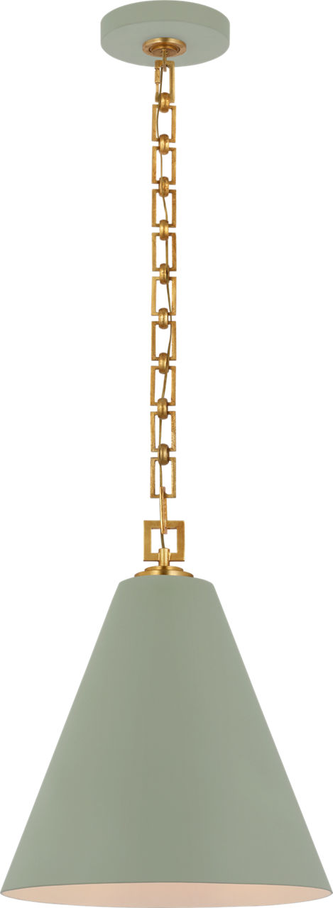 Theo 14" Pendant in Celadon and Gild