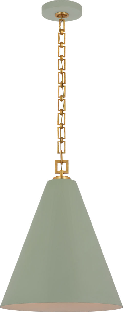 Theo 17" Pendant in Celadon and Gild