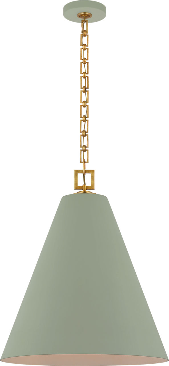 Theo 21" Pendant in Celadon and Gild