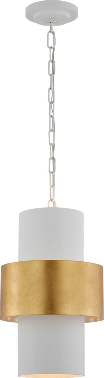 Chalmette 11" Layered Pendant in Plaster White and Gild