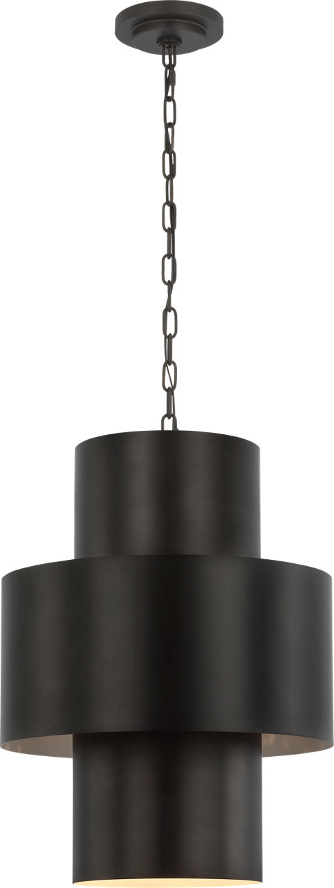 Chalmette 16" Layered Pendant in Aged Iron