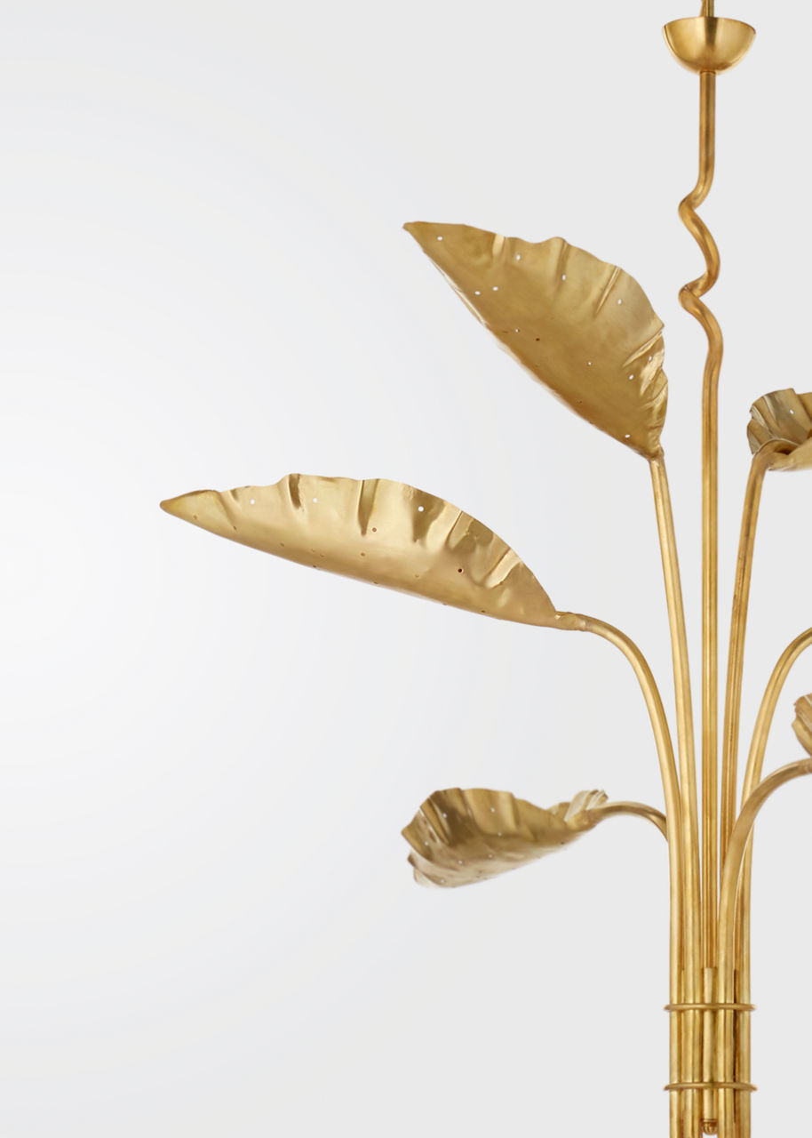 Dumaine Medium Pierced Leaf Chandelier - JN5517 | Visual Comfort