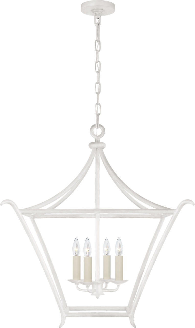 Aria Medium Square Lantern in Plaster White