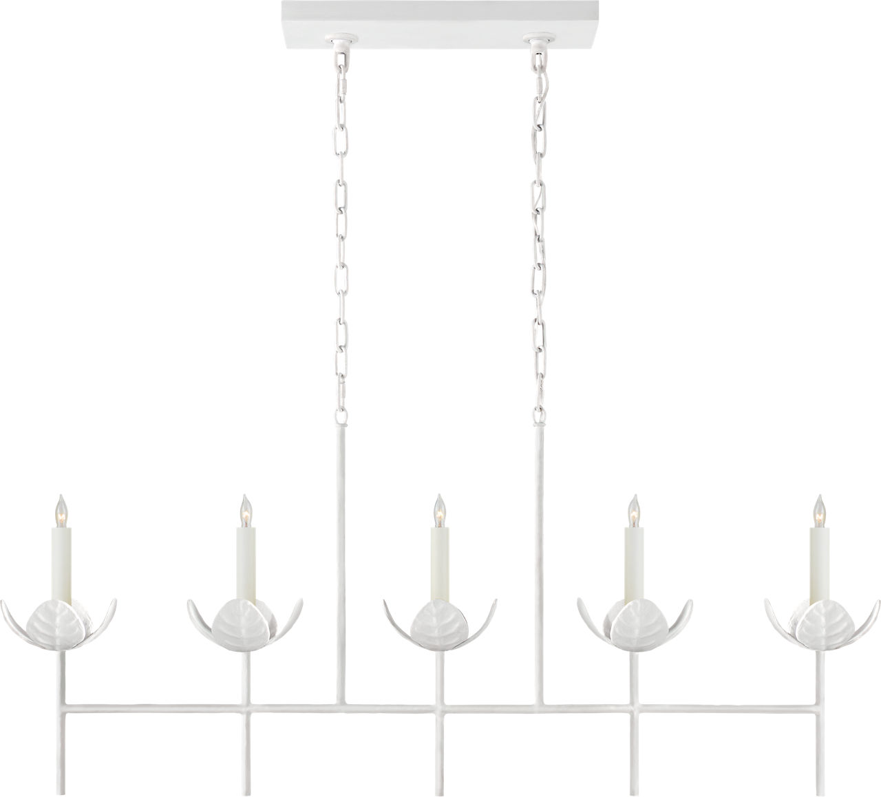Illana Large Linear Chandelier in Plaster White