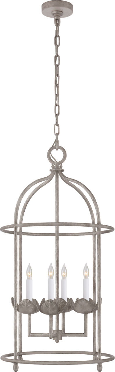 Illana Medium Lantern in Burnished Silver Leaf