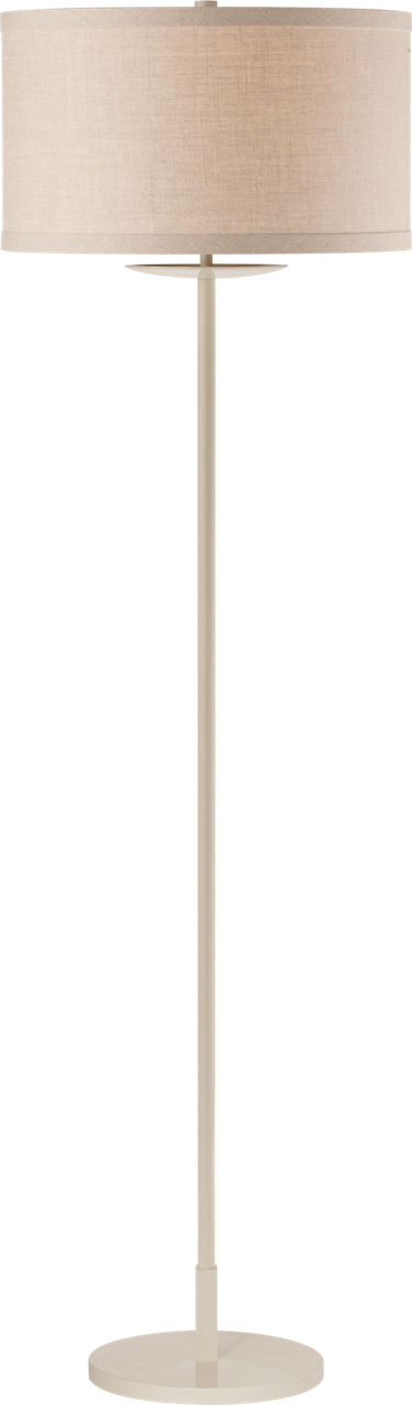 Walker Medium Floor Lamp in Light Cream with Natural Linen Shade