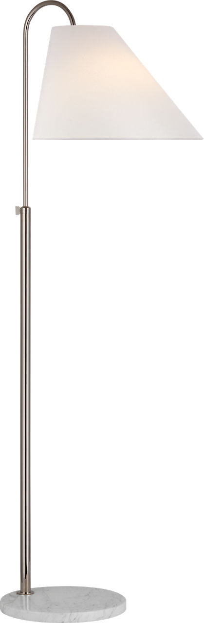 Kinsley Medium Floor Lamp in Polished Nickel with Linen Shade