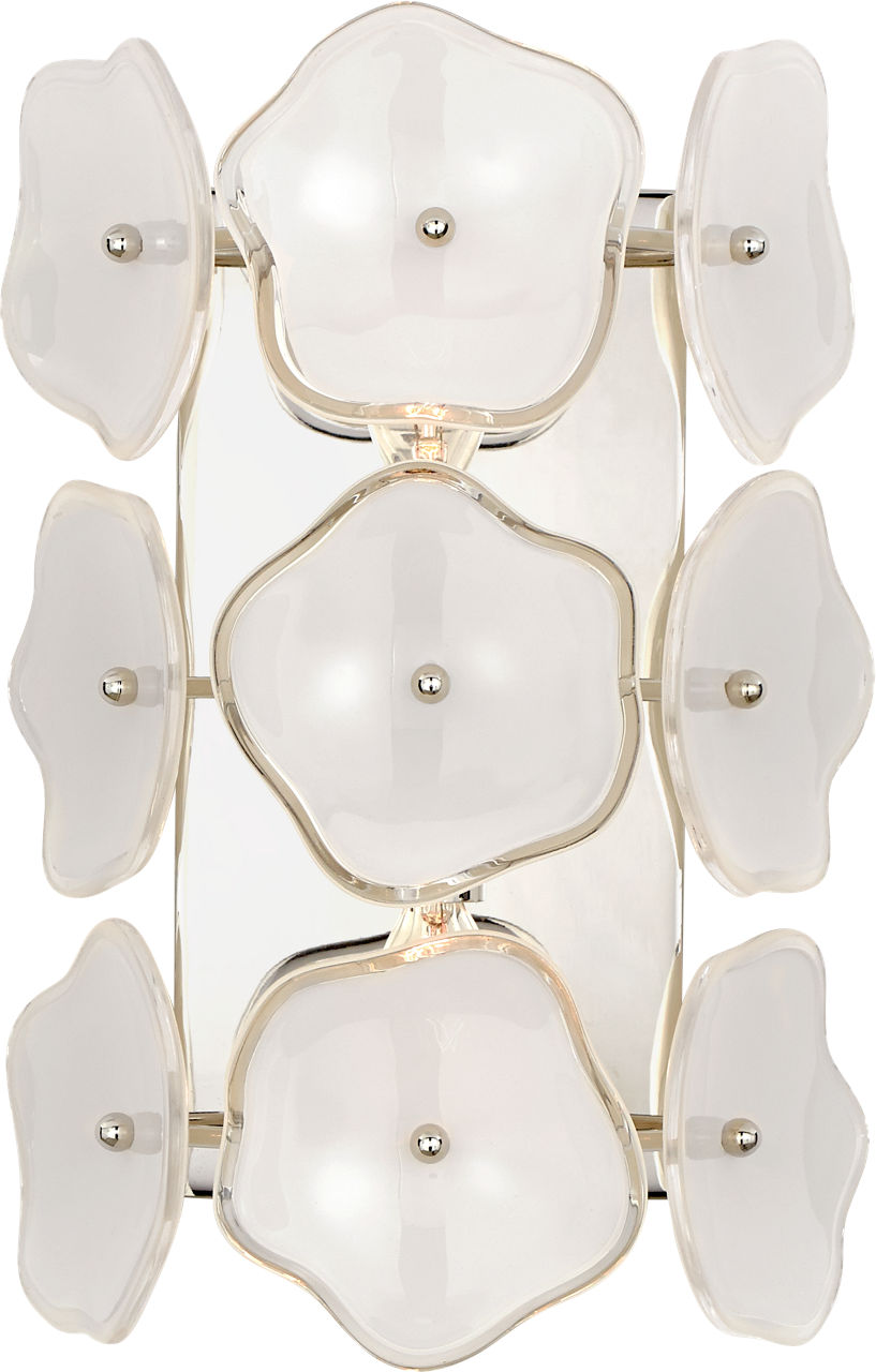 Leighton Small Sconce in Polished Nickel with Cream Tinted Glass