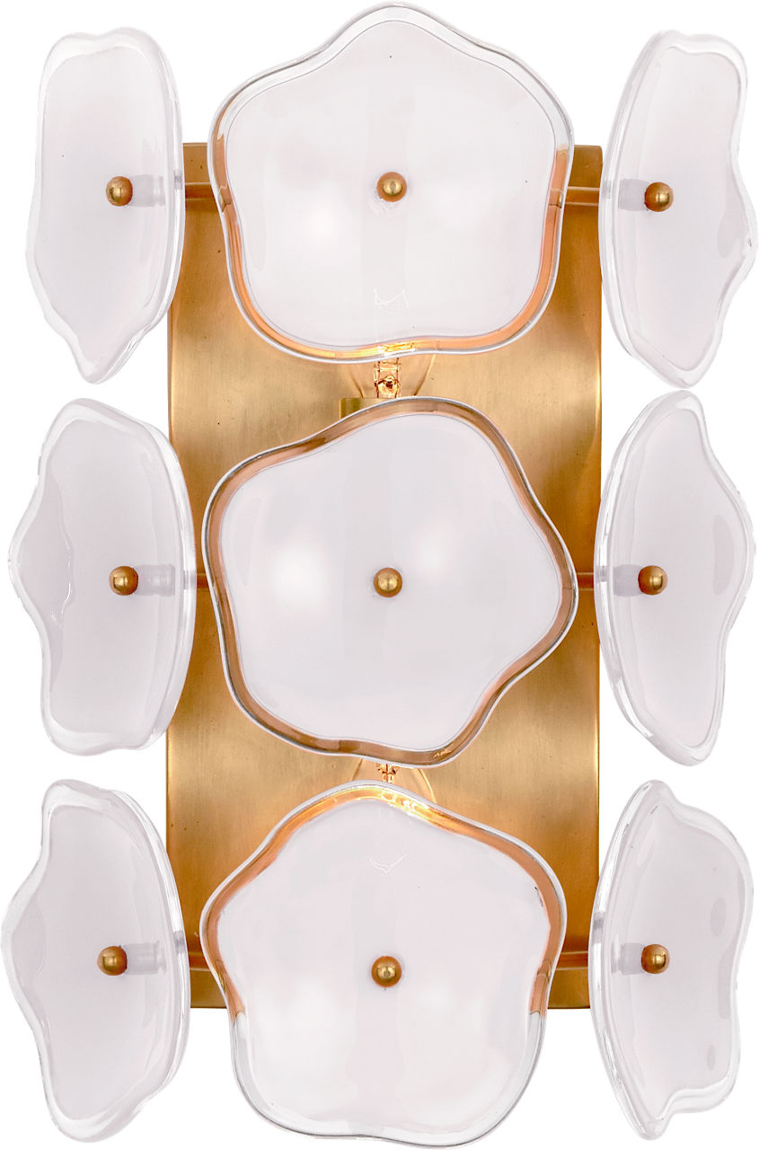 Leighton Small Sconce in Soft Brass with Cream Tinted Glass