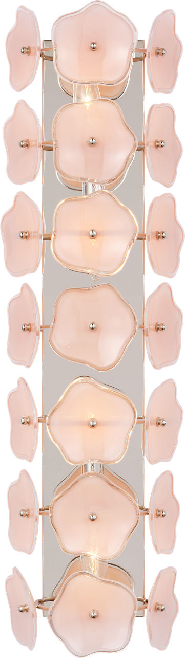 Leighton 28" Sconce in Polished Nickel with Blush Tinted Glass