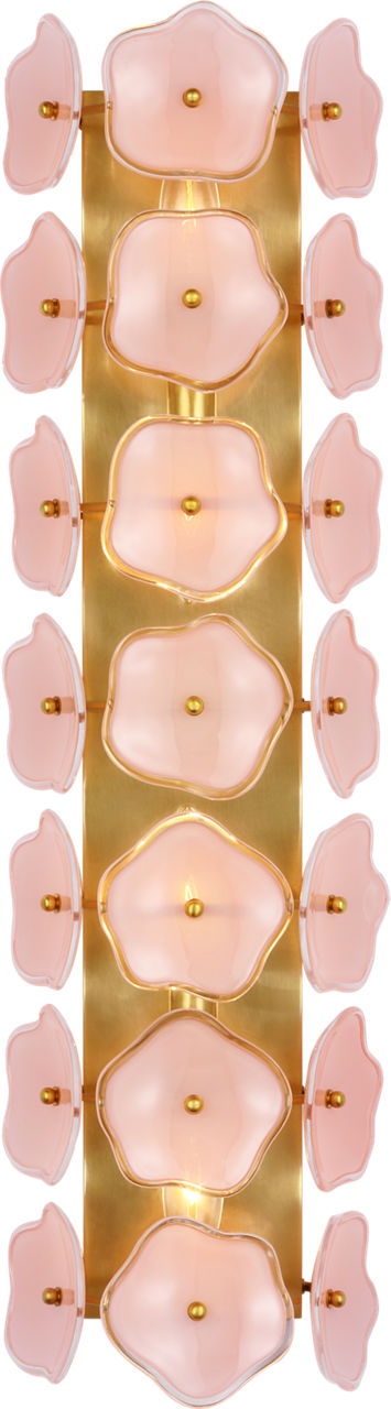 Leighton 28" Sconce in Soft Brass with Blush Tinted Glass