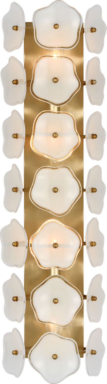 Leighton 28" Sconce in Soft Brass with Cream Tinted Glass
