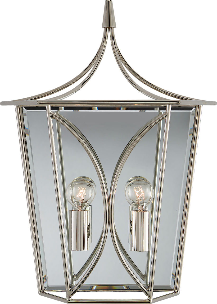 Cavanagh Medium Lantern Sconce in Polished Nickel