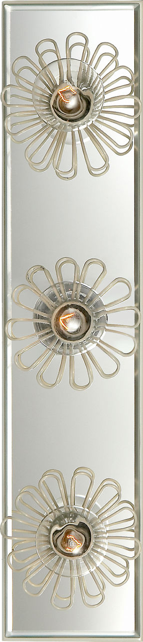 Keaton 18" Floral Vanity Light in Light Cream and Mirror