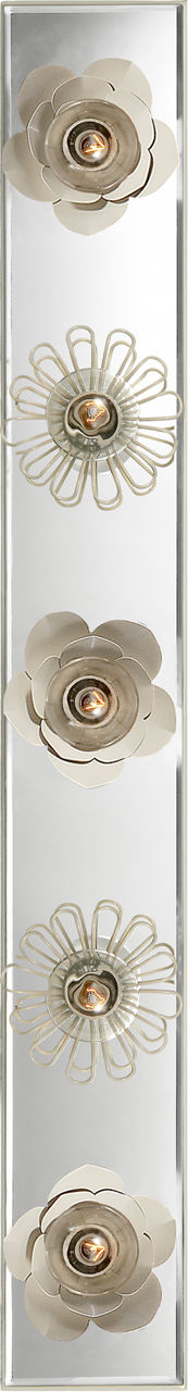 Keaton 30" Floral Vanity Light in Light Cream and Mirror