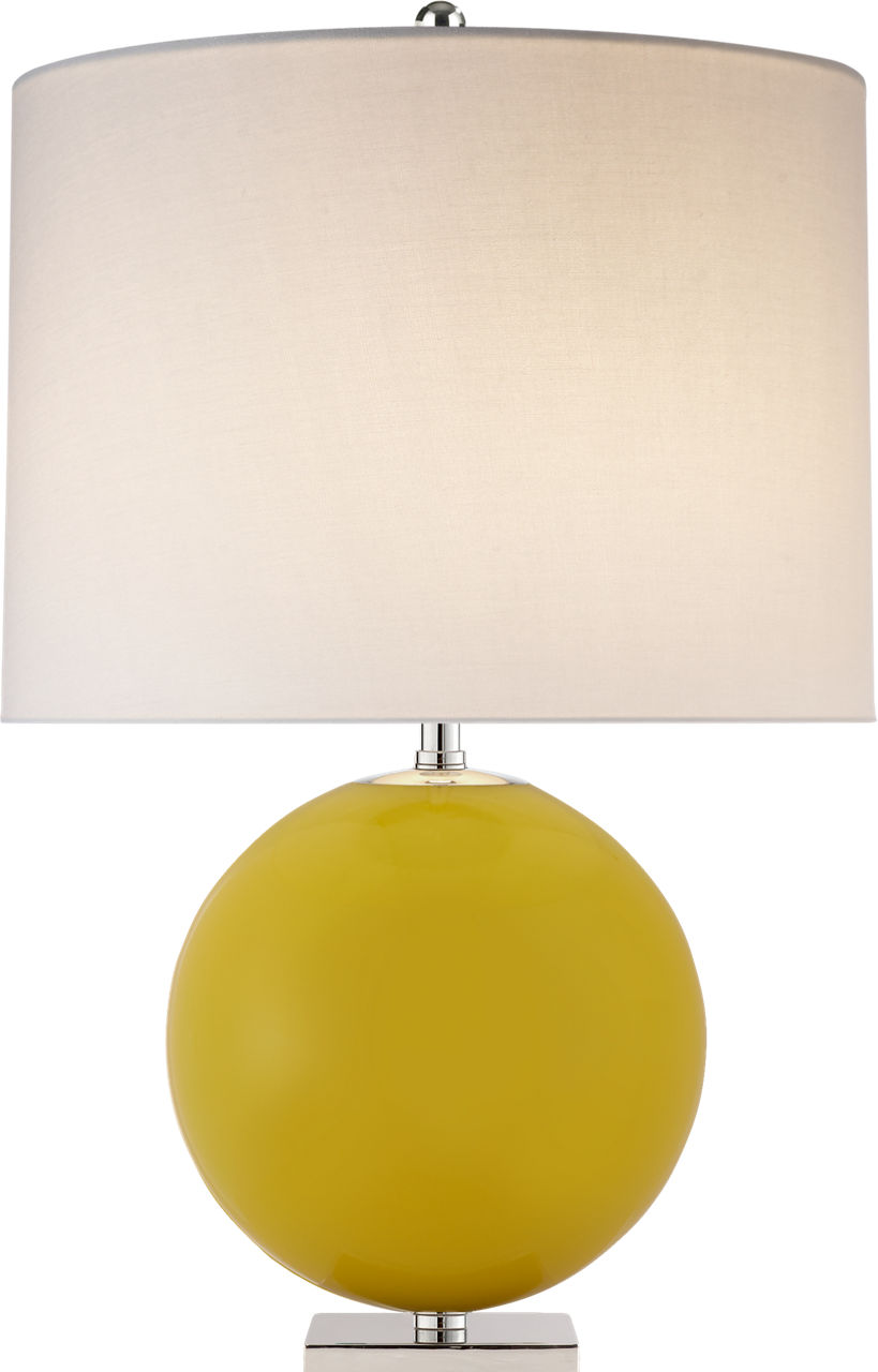 Elsie Table Lamp in Yellow with Linen Shade