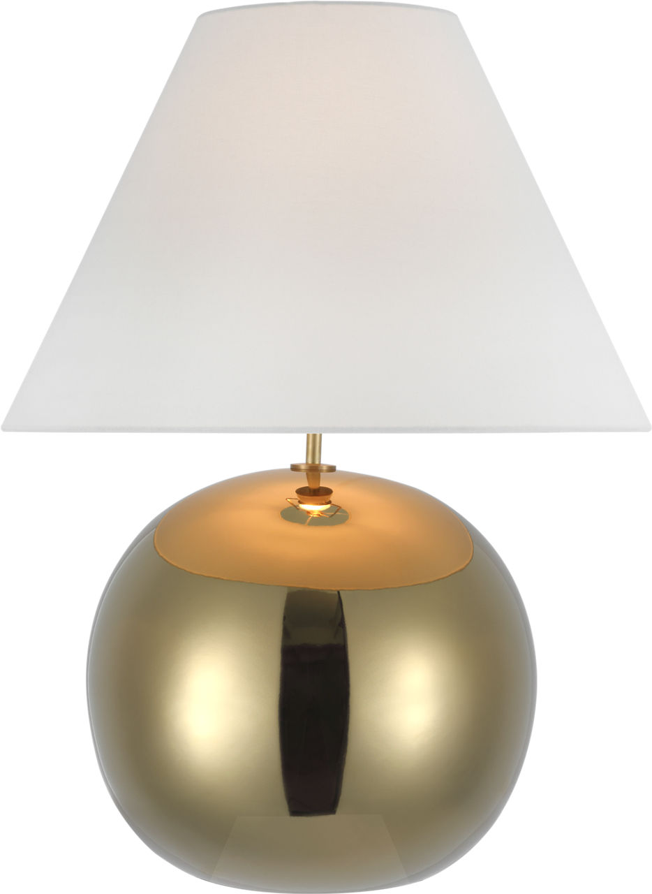 Brielle Large Table Lamp in Gold with Linen Shade