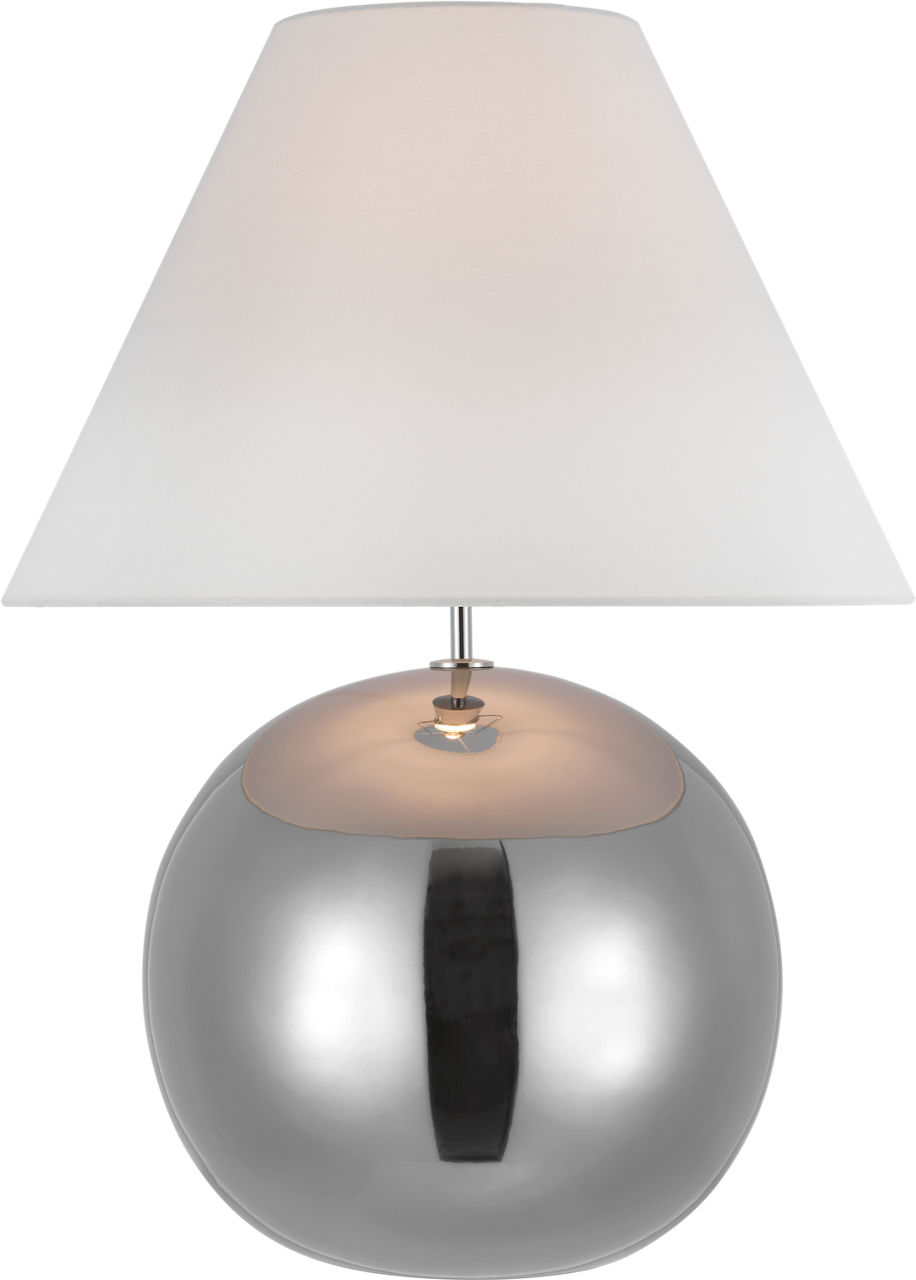 Brielle Large Table Lamp in Silver with Linen Shade