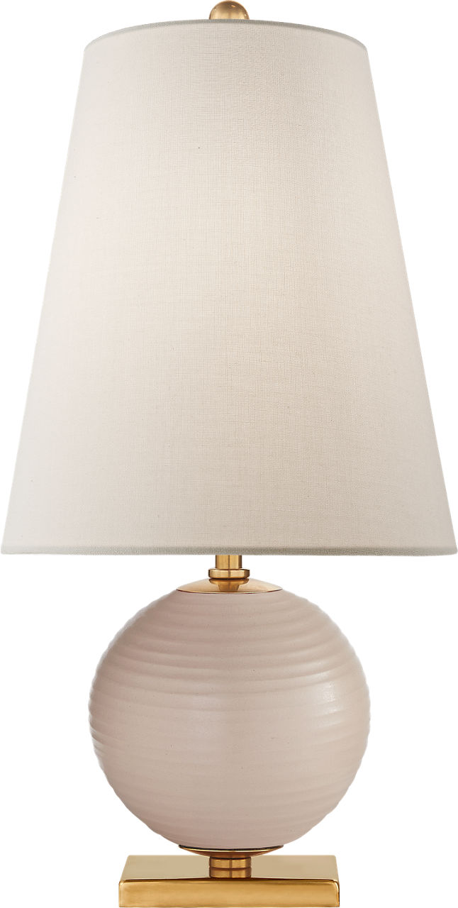 Corbin Mini Accent Lamp in Blush with Linen Shade