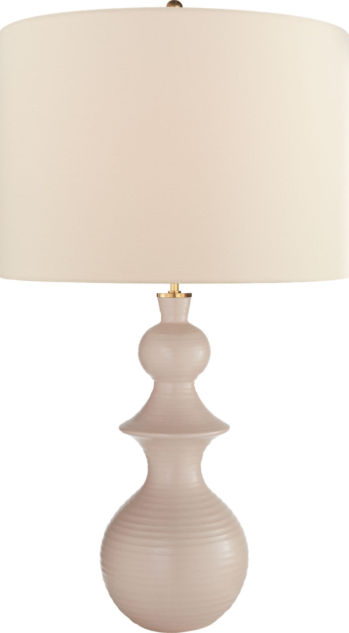 Saxon Large Table Lamp in Blush with Linen Shade