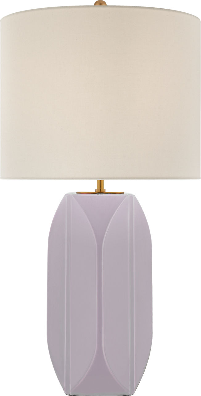 Carmilla Medium Table in Lilac with Linen Shade