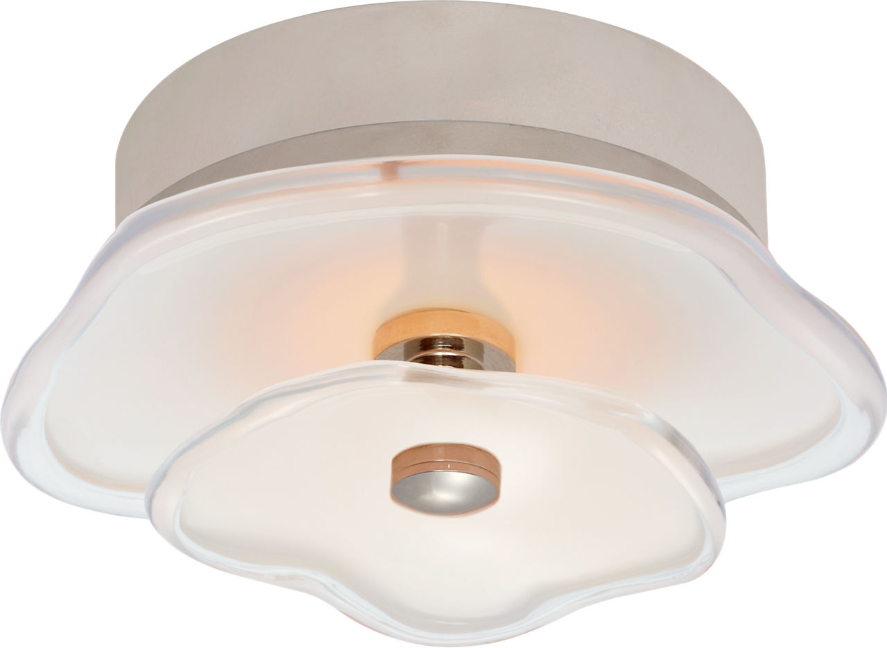 Leighton 6" Layered Flush Mount in Polished Nickel with Cream Tinted Glass