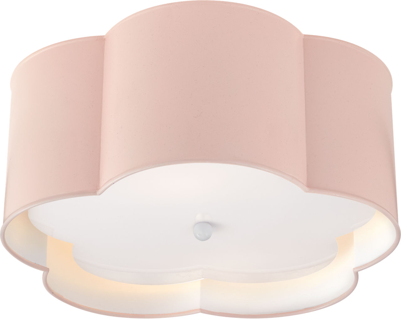 Bryce Medium Flush Mount in Pink and White with Frosted Acrylic Diffuser