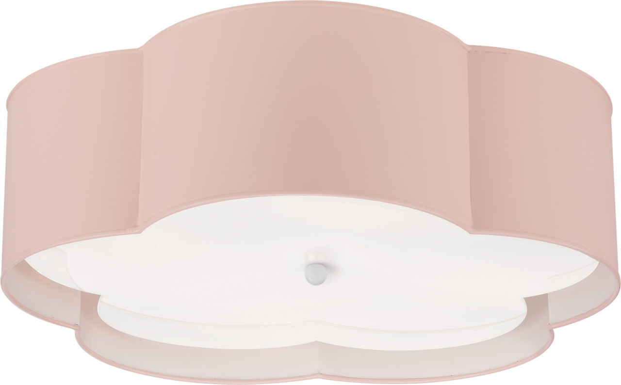 Bryce Large Flower Flush Mount in Pink and White with Frosted Acrylic