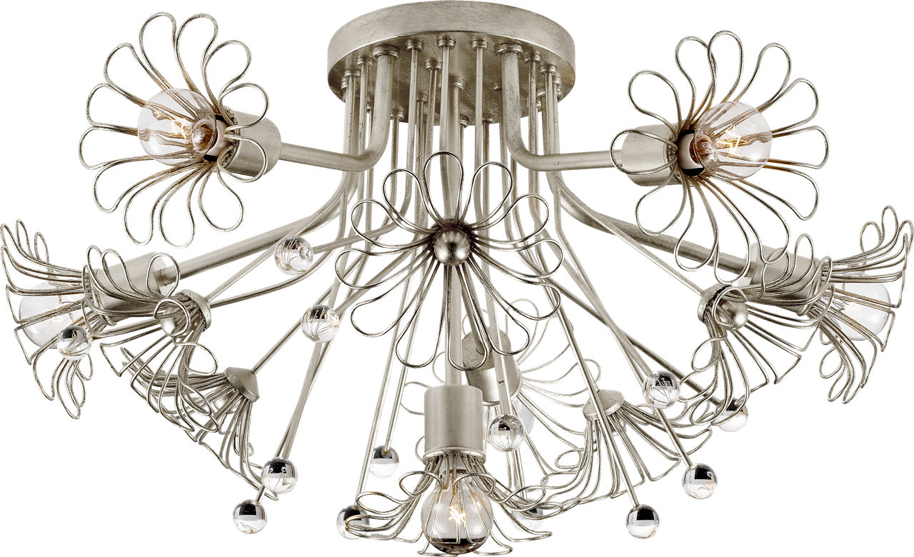 Keaton Bouquet Flush Mount in Burnished Silver Leaf