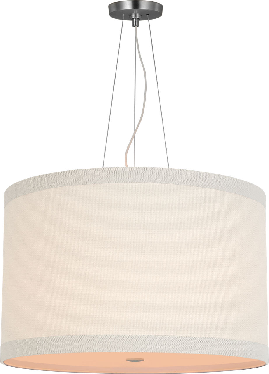 Walker Medium Hanging Shade in Burnished Silver Leaf with Cream Linen Shade